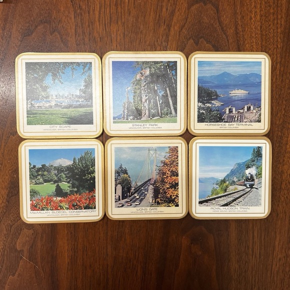 Pimpernel Other - Pimpernel Fayreings Cork Backed Coasters British Columbia MCM Vintage Unused